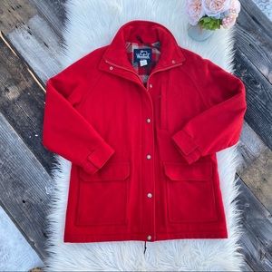 Vintage Woolrich Classic Red 100% Wool Barn Coat